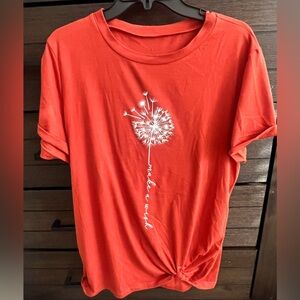 Red Dandelion Graphic Women's Top